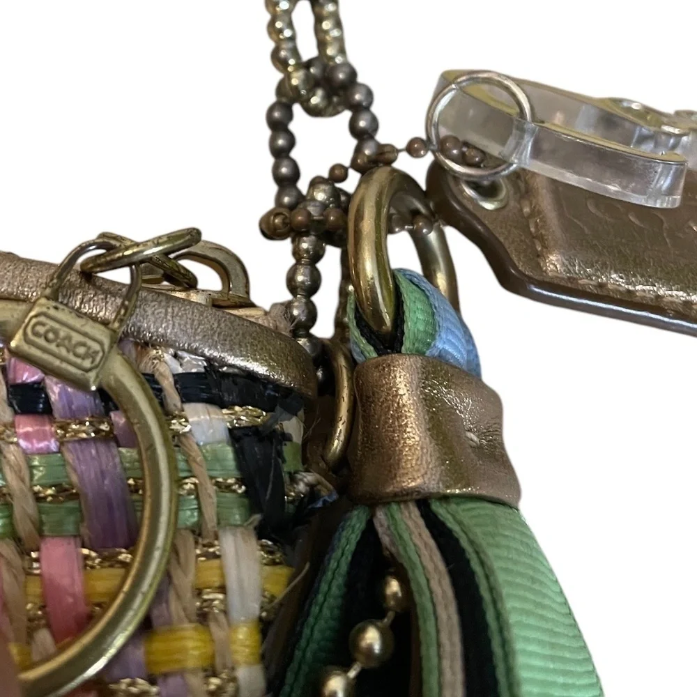 Vintage Coach Multi Ribbon‎ & Woven Threaded & Chain Clutch Purse